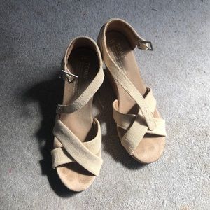 Toms Sienna linen strap wedges